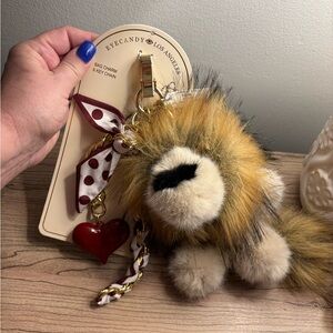Eye candy Los Angeles Lion Bag Charm Keychain - Brown and Black
